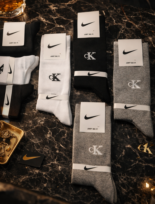 جوراب ساق بلند مردانه 12 جفتی برند naiki نخی