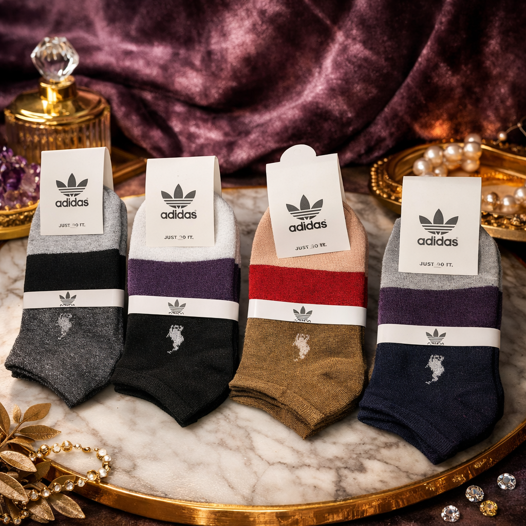 12 جفت جوراب مچی فانتزی نخی اسپرت رنگهای متنوع