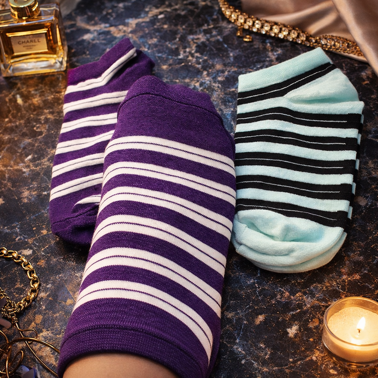 جوراب مچی فانتزی راه راه 12 جفتی نخی برند آدیداس