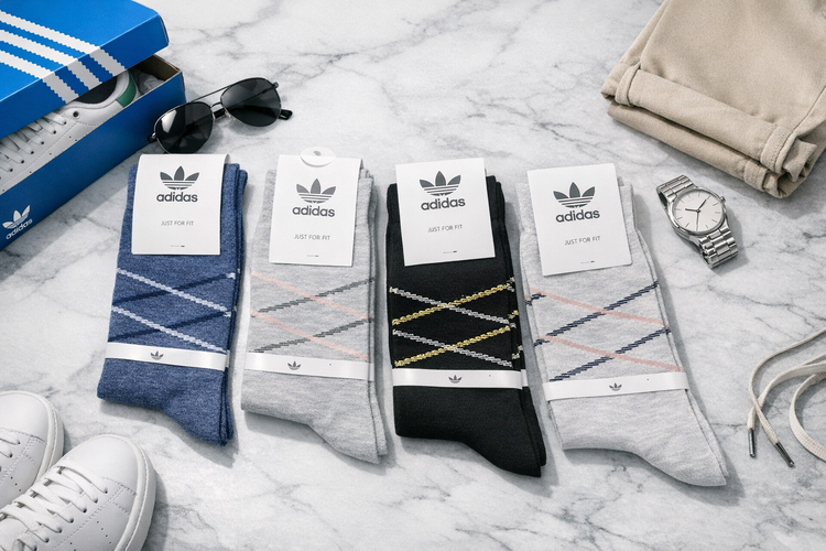 تولیدی جوراب ساق بلند مردانه 12 جفتی برند آدیداس