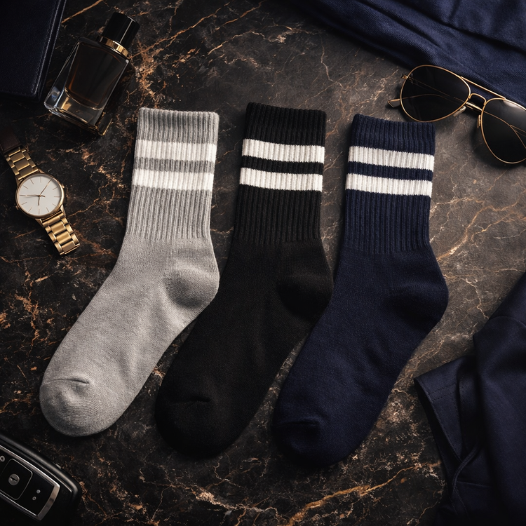 جوراب ساق بلند زنانه و مردانه اسپرت شیک 12 جفتی برند آدیداس